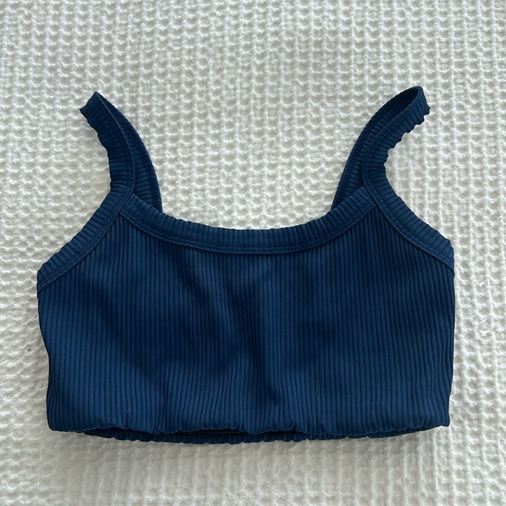 Year of Ours Navy Ribbed Sports Bra Sz Small